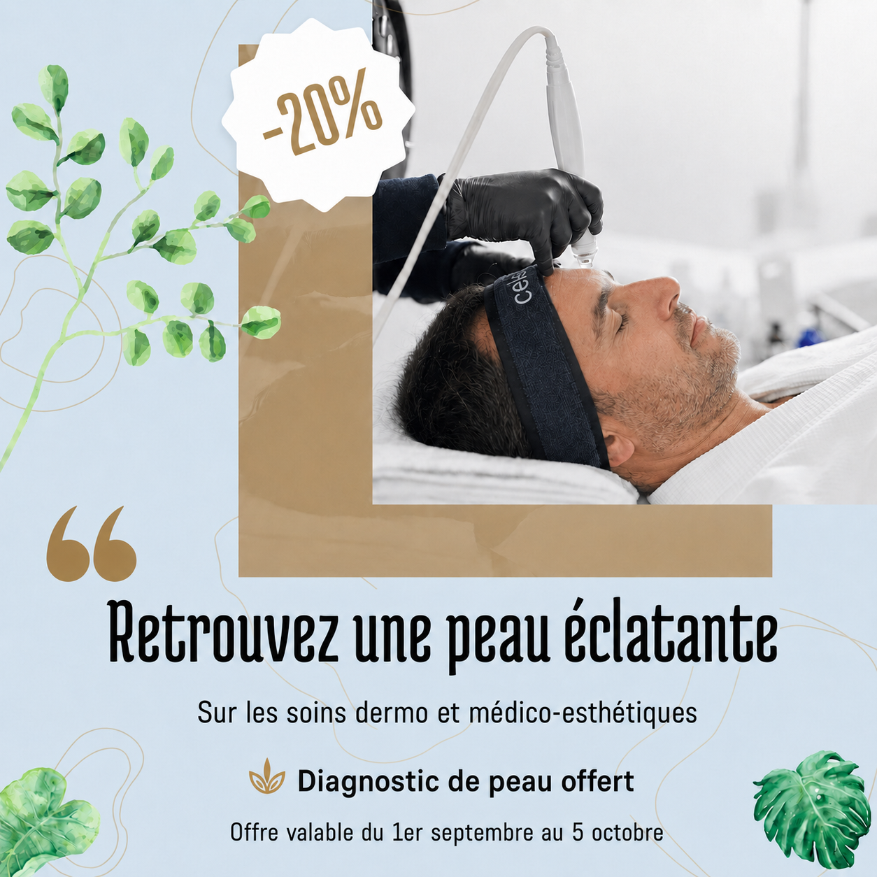 Homme recevant un soin du visage dermo et médico-esthétique à Limoges